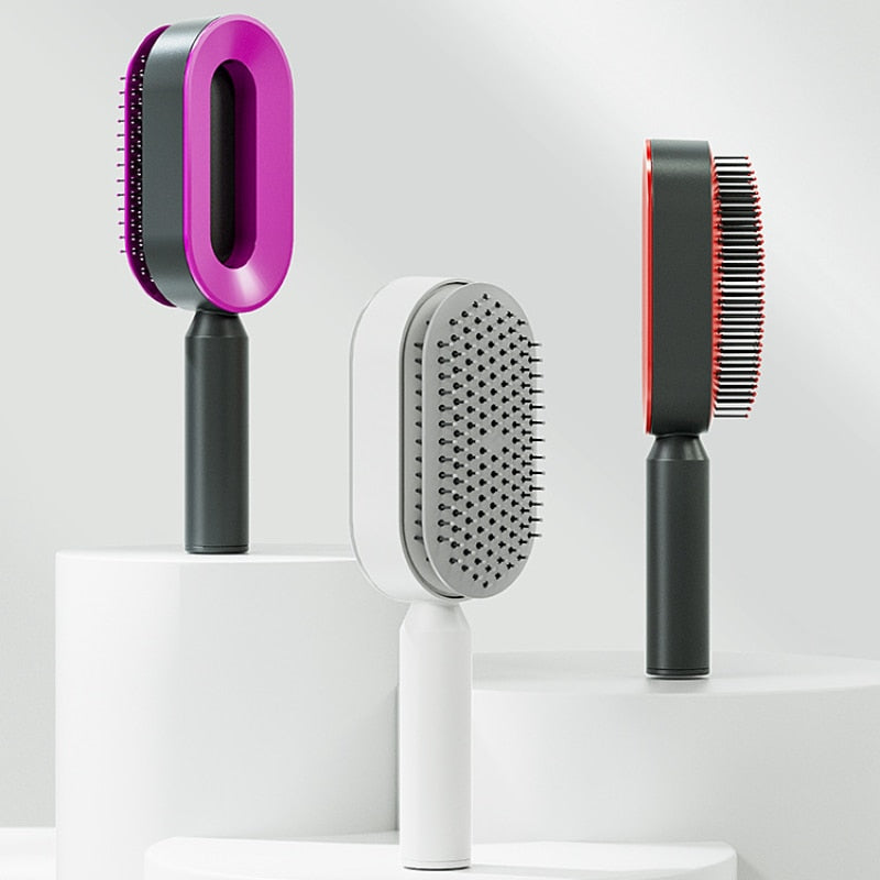 Self Cleaning Anti-Static Hair Brush - Harpmart.shop